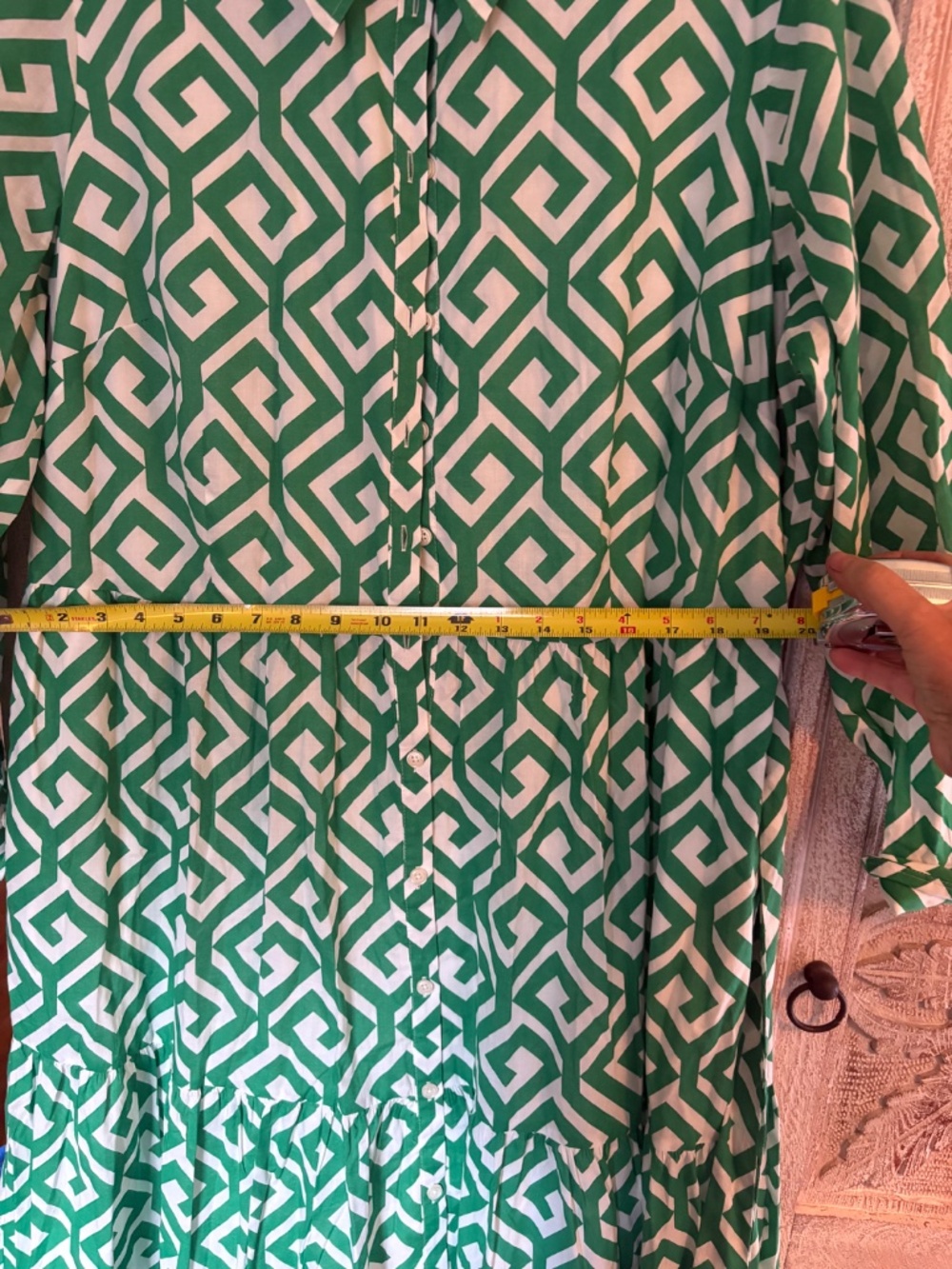 Gorgeous Boden Green Geo pattern Cotton Maxi dress - Picture 5 of 6